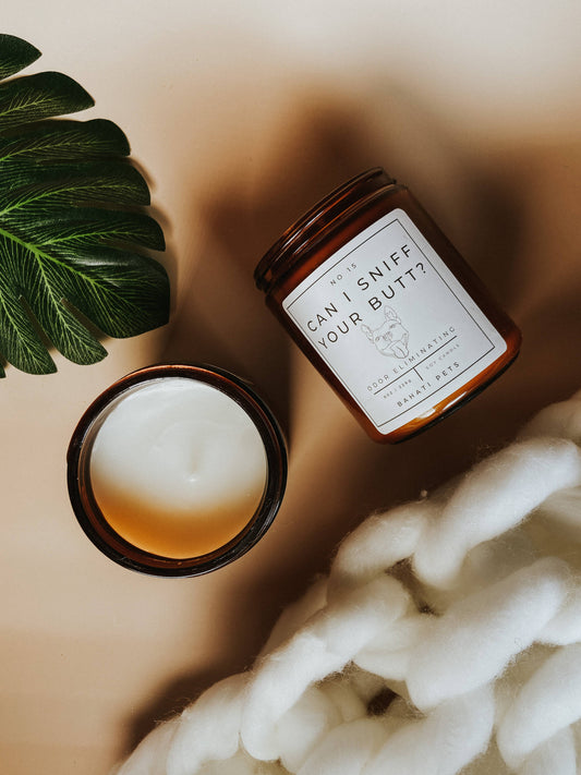 Odor Eliminating Candle: Can I Sniff Your Butt?