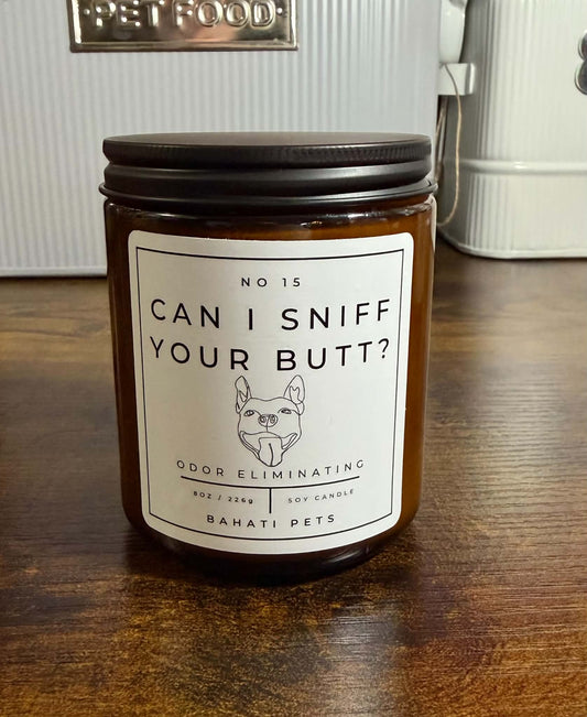 Odor Eliminating Candle: Can I Sniff Your Butt?